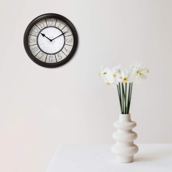 Presentime & Co. 12.6" Illuminated Farmhouse Wall Clock, Silent Battery Operated Night Light Wall Clock with Smart LED Sensor for Living Room, Bathroom, Kitchen, Home Office, Oil Rubbed Bronze Finish - Image 6